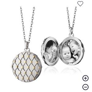 Blue Nile Two-Tone Basket Woven Locket